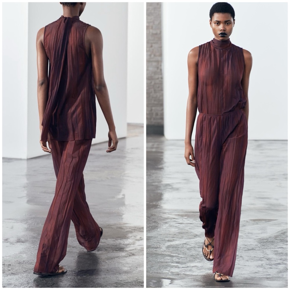 Zara organza tie dye stretch pants